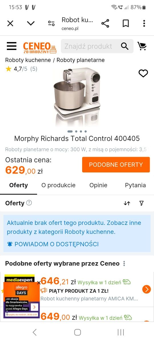 Robot kuchenny Morphy Richards Total Control 400405