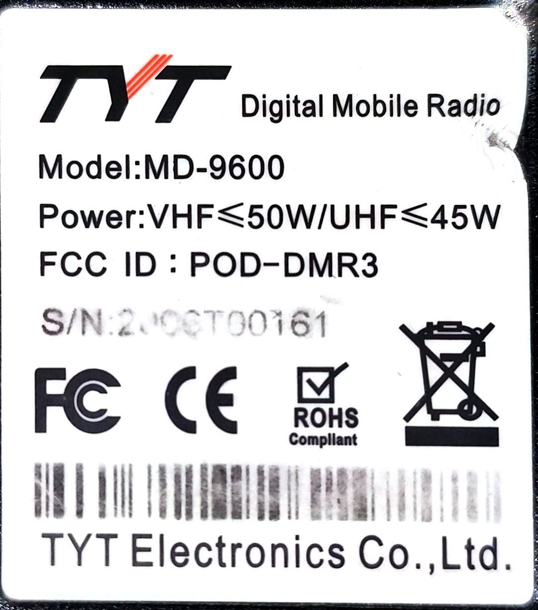 TVT Digital Mobile Radio
Model:MD-9600