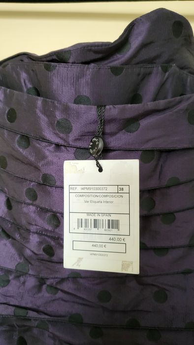 Vestido festa tubo em seda, novo 38