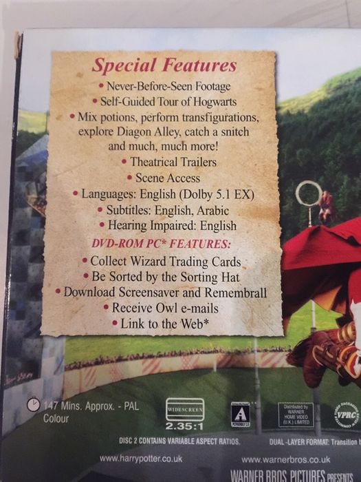 DVD Harry Porter and The Philosophers stone - special edition