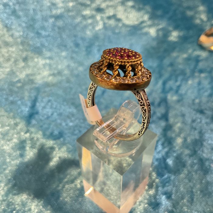 Anel prata banhado ouro tam,18 mm