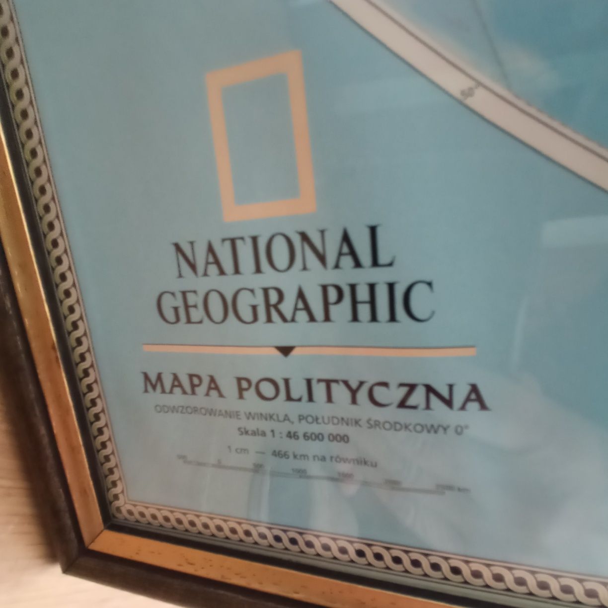 Mapa Świata National Geographic w ramie