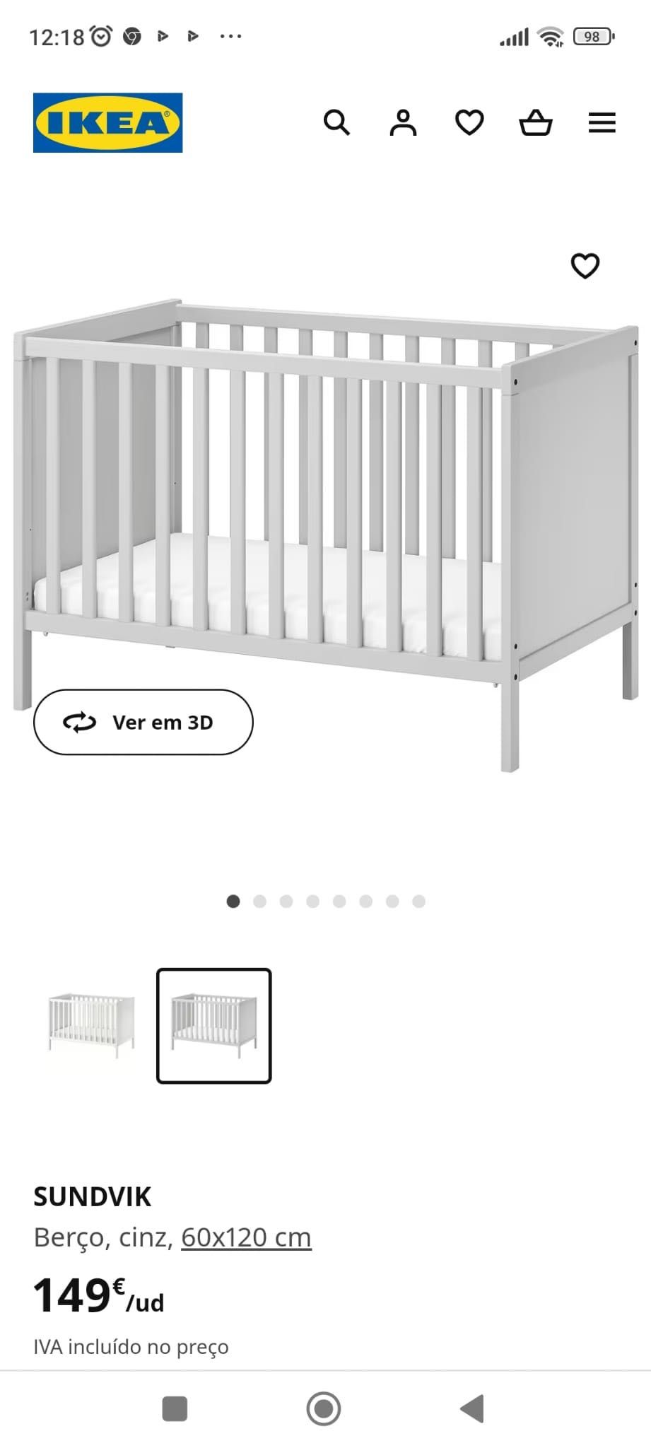 Berço Ikea com colchão