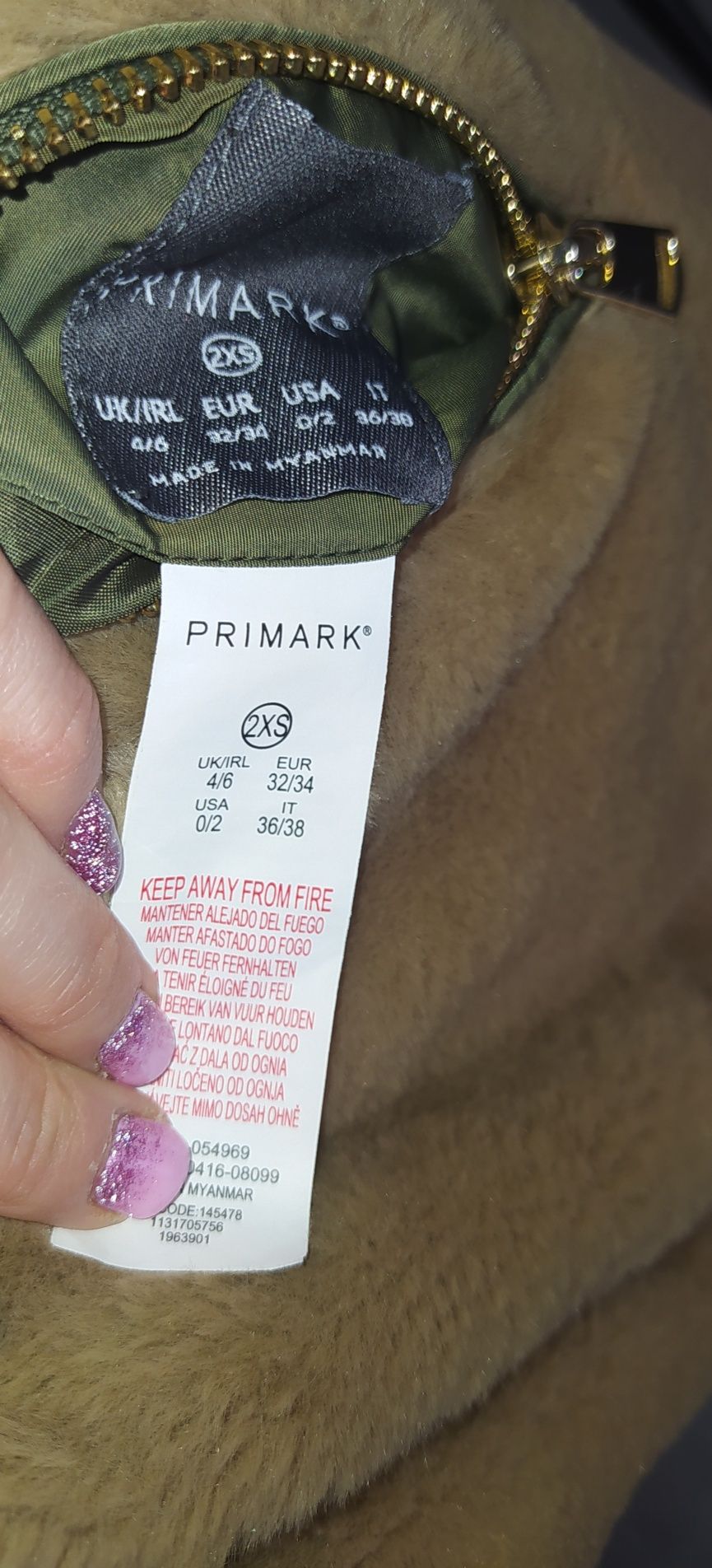 Dwustronna kurtka parka futerko Primark