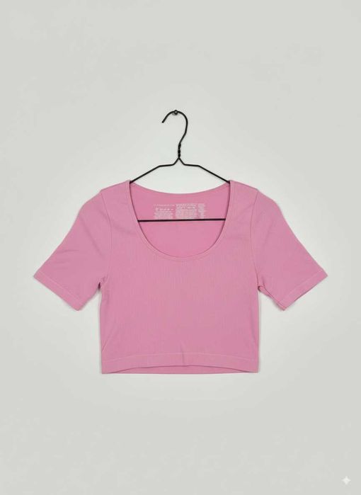 Рожевий кроп-топ у рубчик Primark, розмір 40-42 (L)