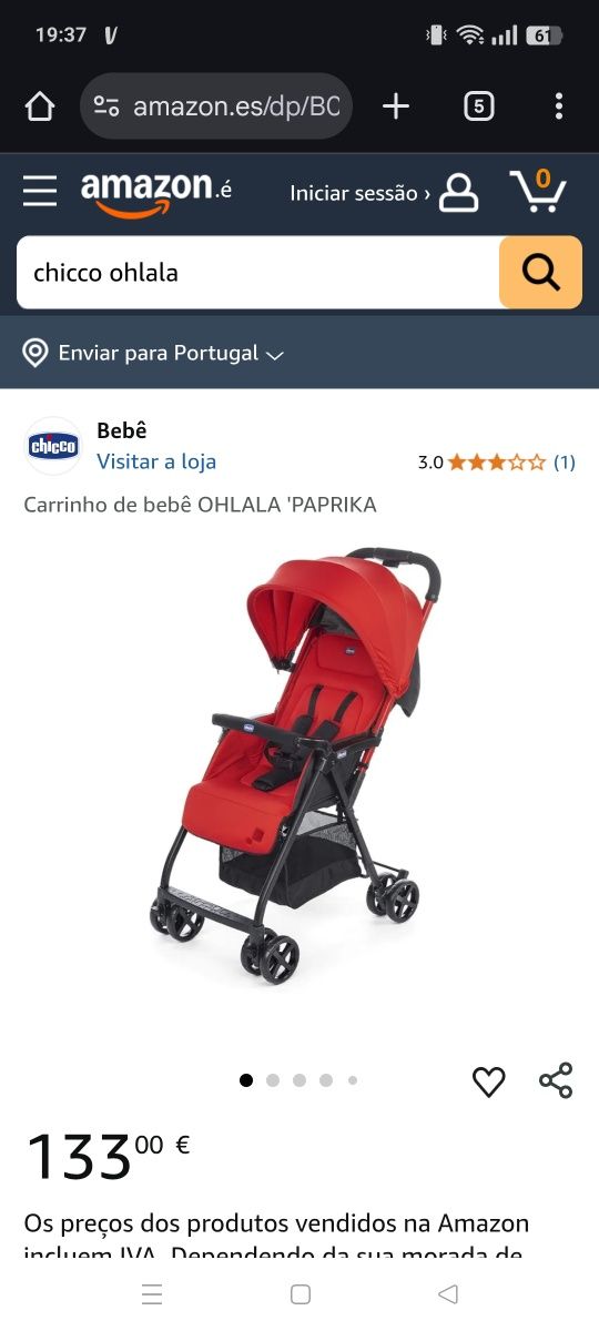 Carrinho Chicco Ohlala