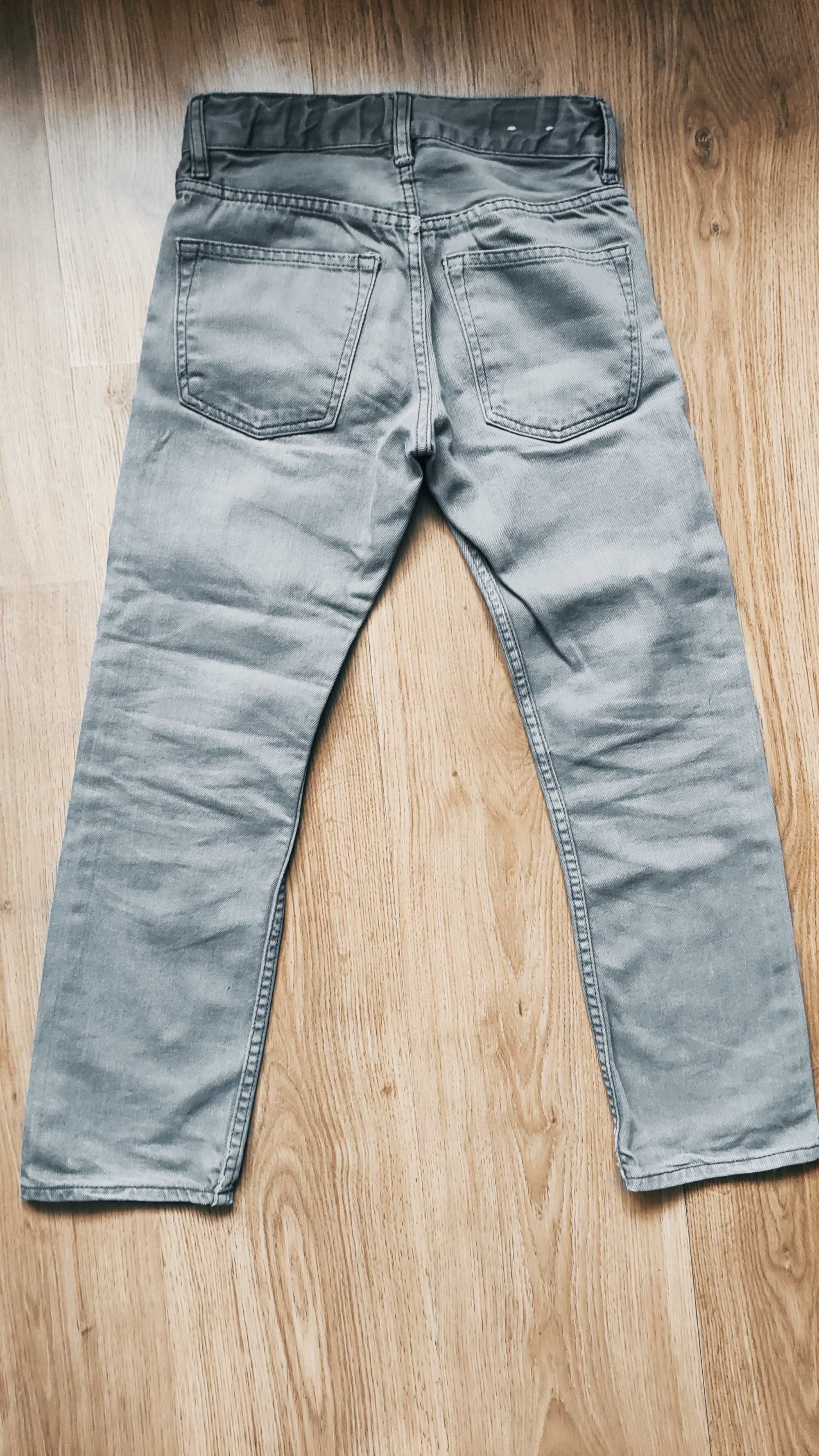 Spodnie Jeans H&M Rozmiar 134 Szare