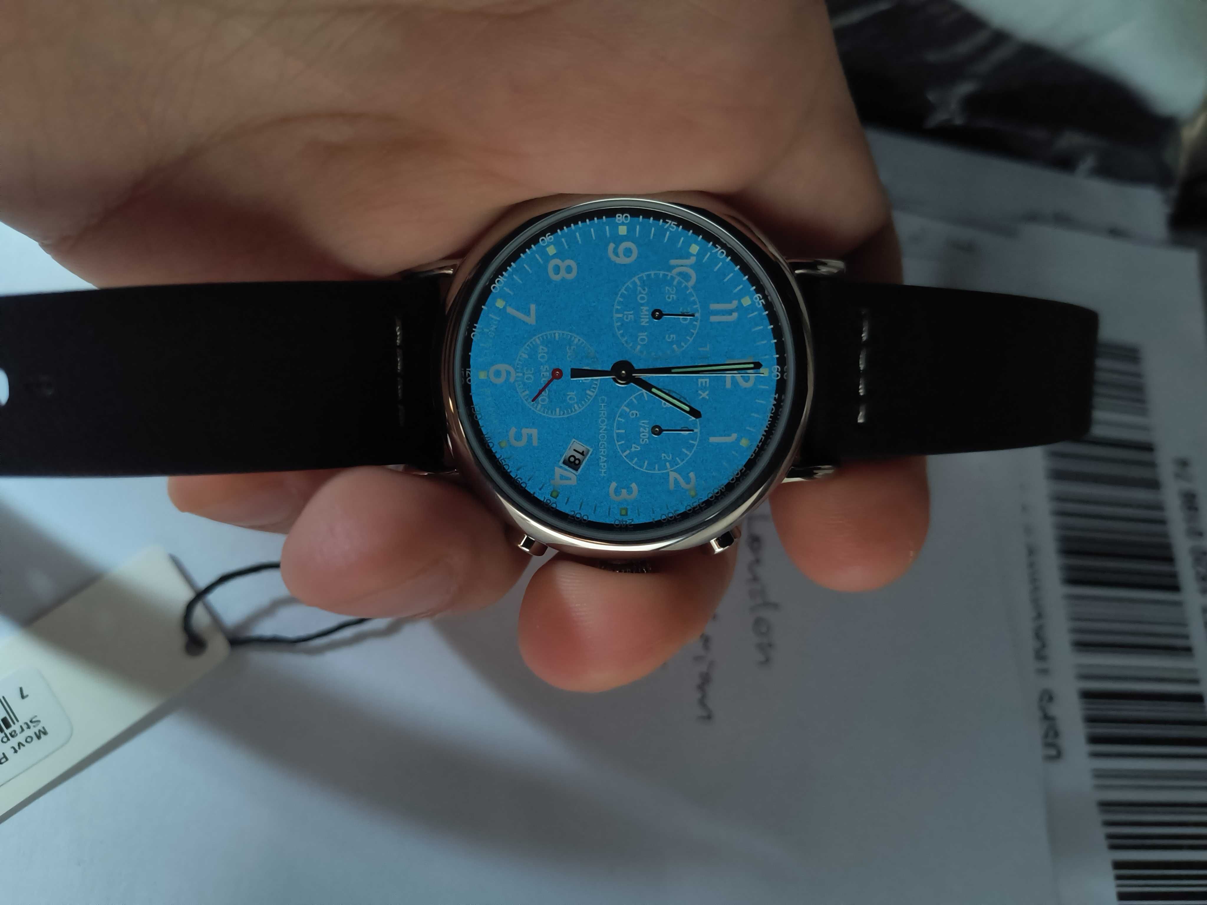 Часы Timex Chronograph 41mm Tw2T69100VQ с подсветкой Indiglo