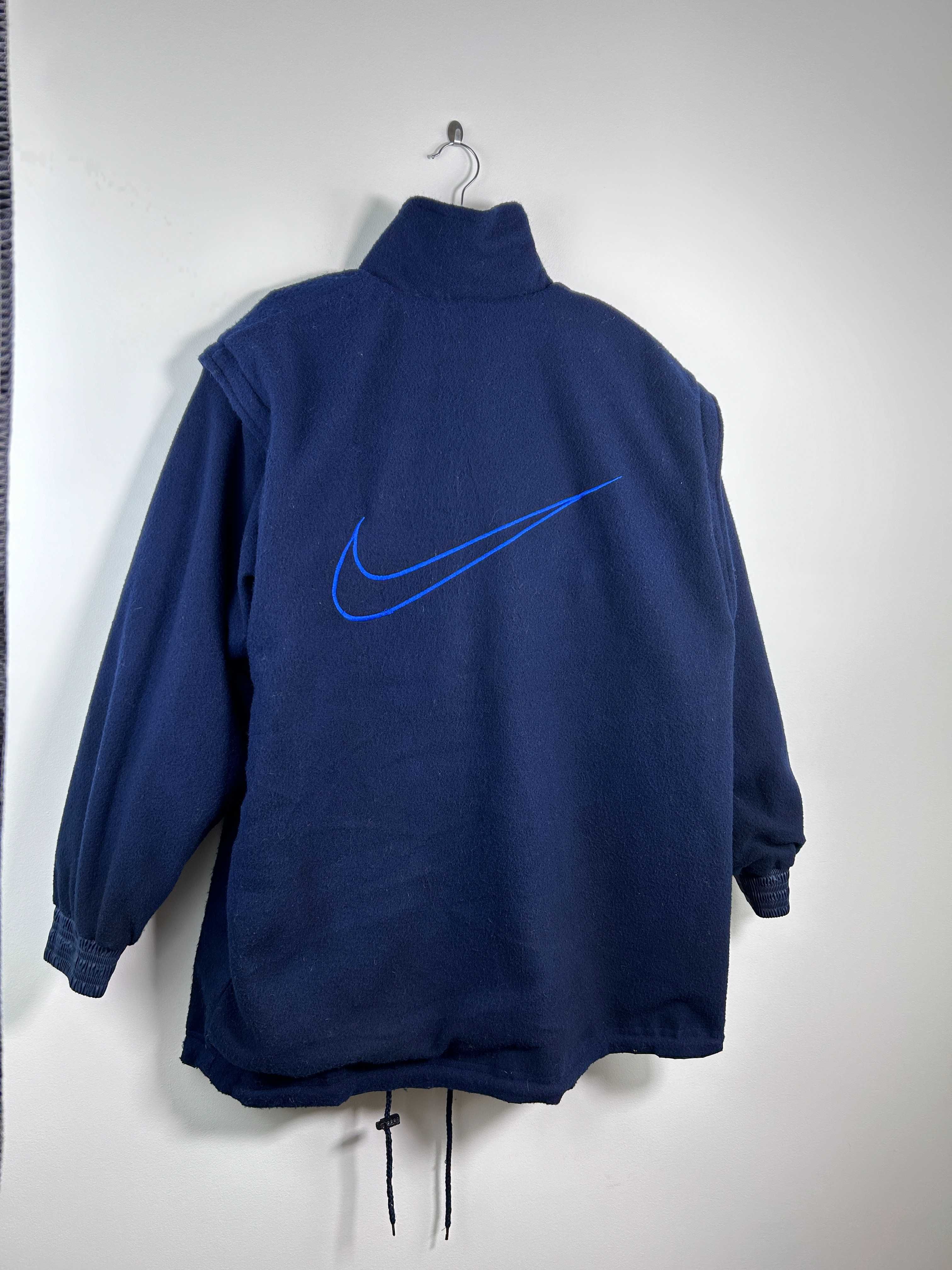 Vintage Nike Fleece Reversible Swoosh Down Puffer Jacket XL