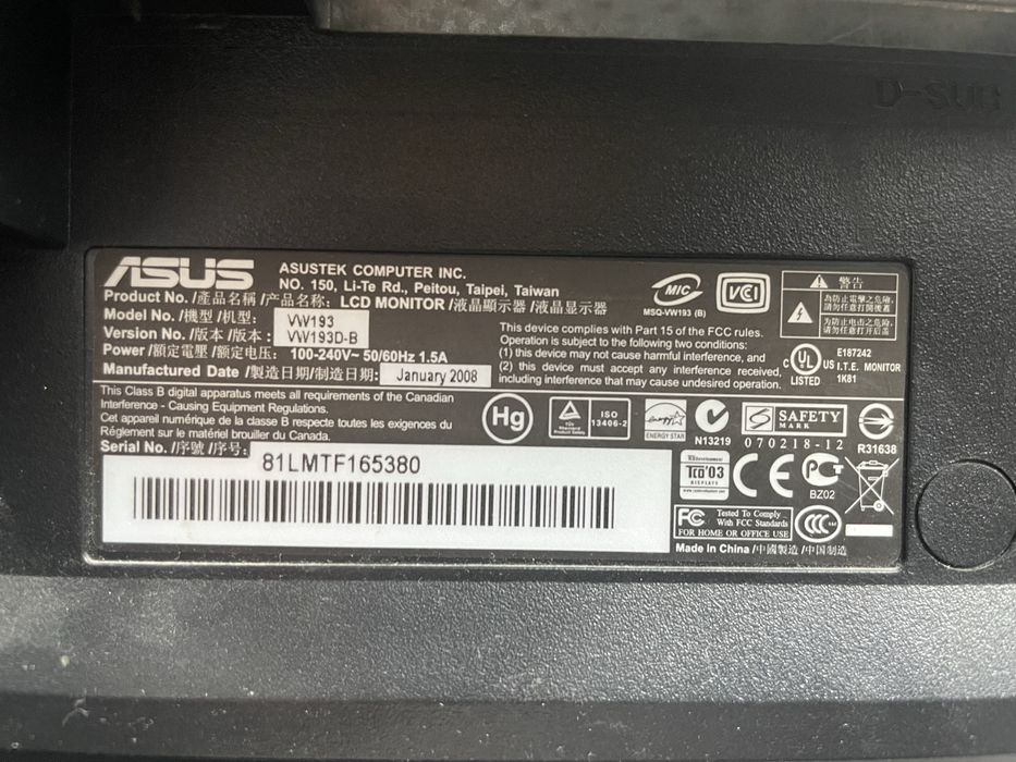 Monitor Asus.