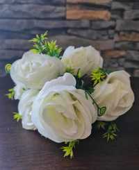 Bukiet sztucznych kwiatów białe 38cm 48tknkw