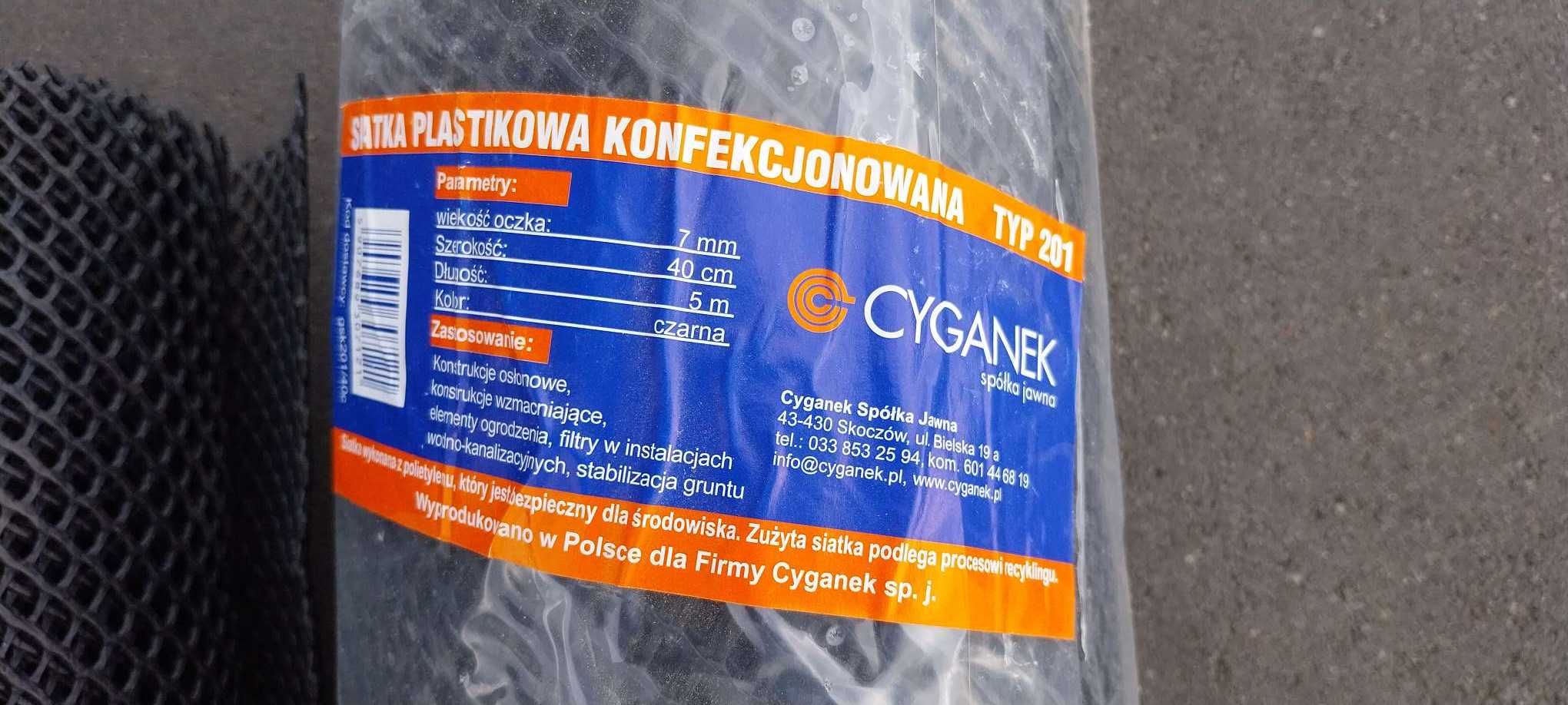 siatka plastikowa 0,4m x 5 mb, oczko 0,7 cm, typ 201, f-ma Cyganek
