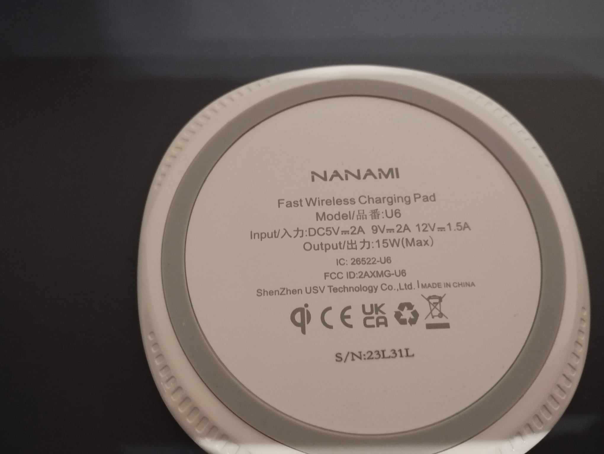 NANAMI Szybka Bezprzewodowa Ładowarka 15W