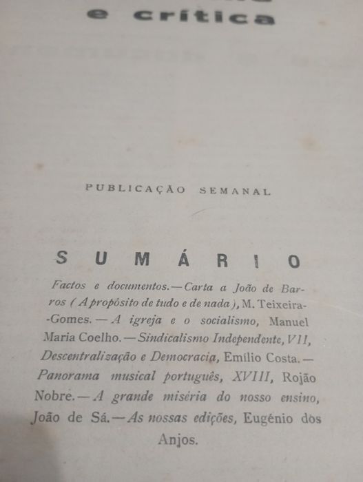 Revista Seara Nova 262 - Setembro 1931