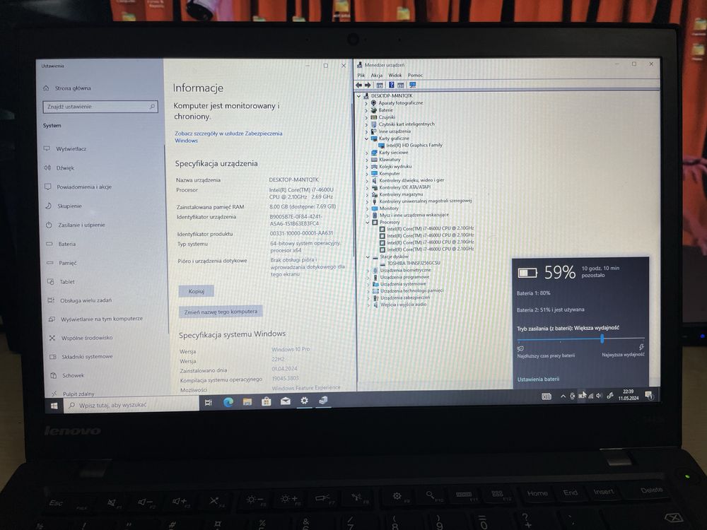 -  ThinkPad T440s / i7 (4 gen) / 8 RAM / 256 SSD