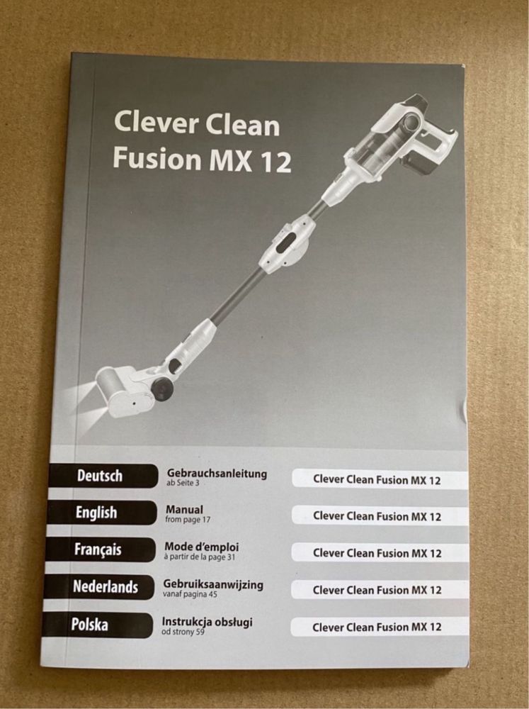 NOWY odkurzacz bezprzewodowy Clever Clean Fusion MX 12