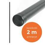 Słupek ogrodzeniowy metalowy 200 cm RAL 7016/6005 fi 42 siatka