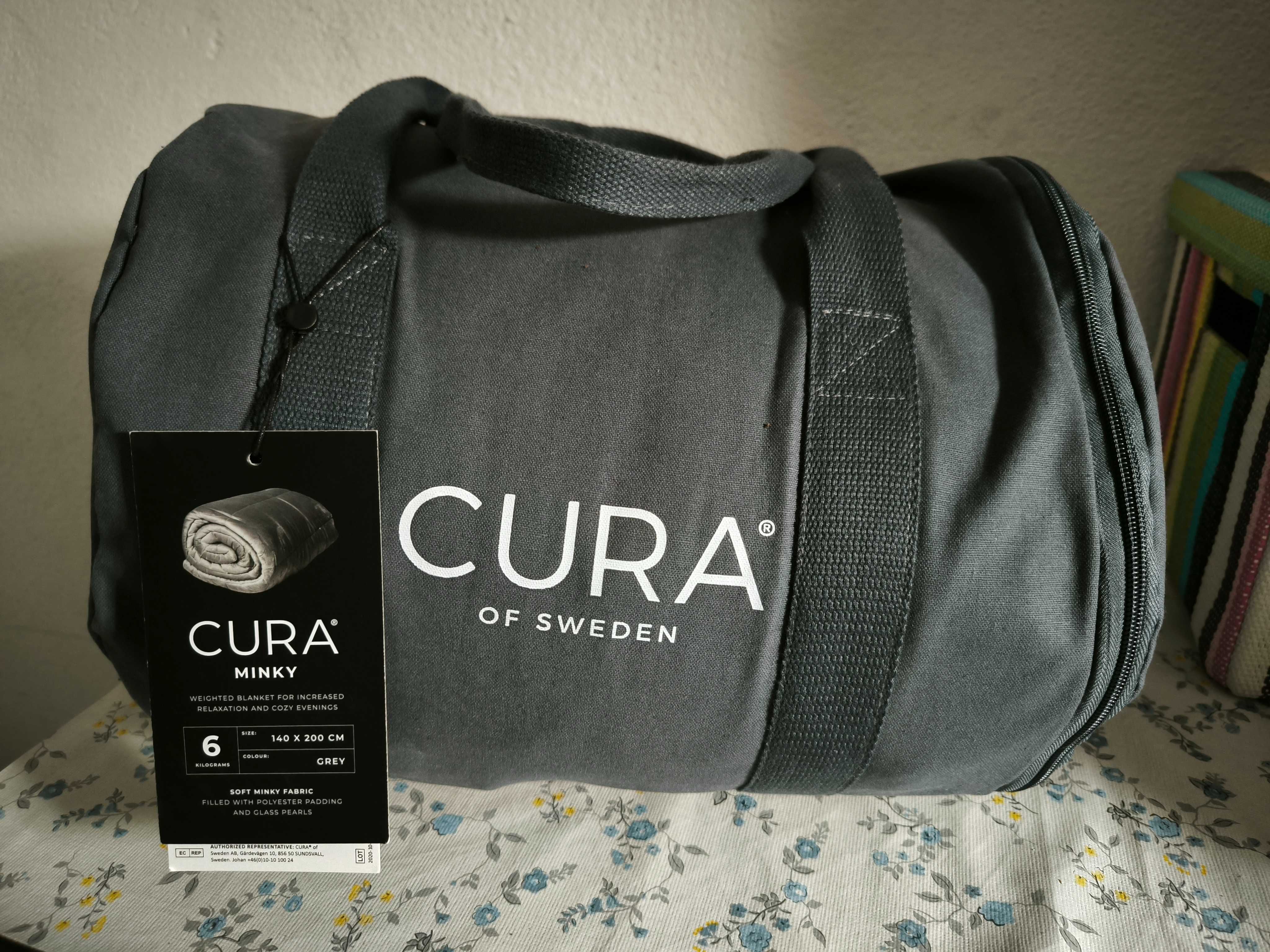 Manta pesada terapêutica relaxante sueca Cura Minky 6kg, 1,4x2m, NOVA