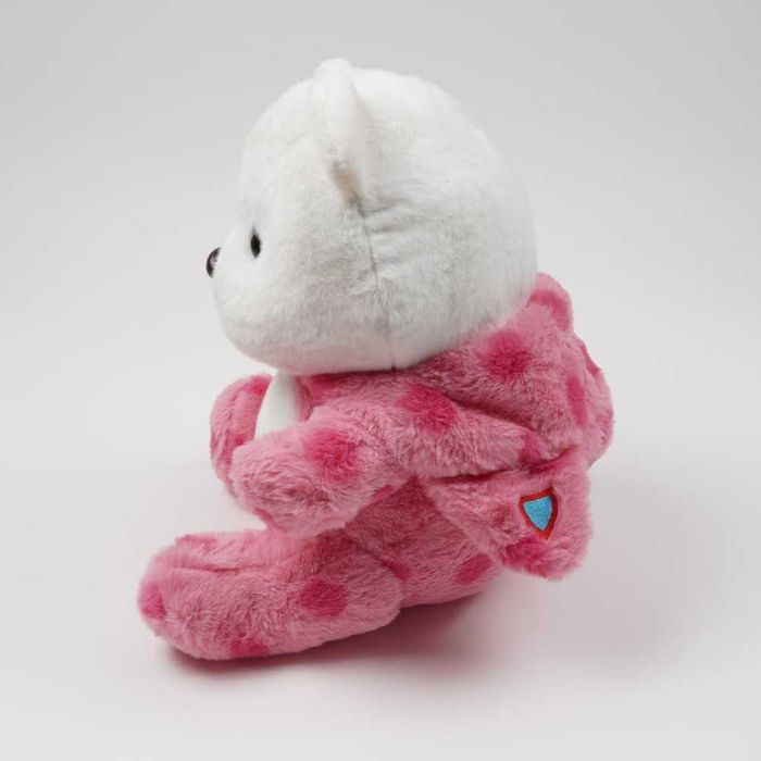 Мягкий мишка с капюшоном 3в1: игрушка, подушка, плед (розовый, 40 см)