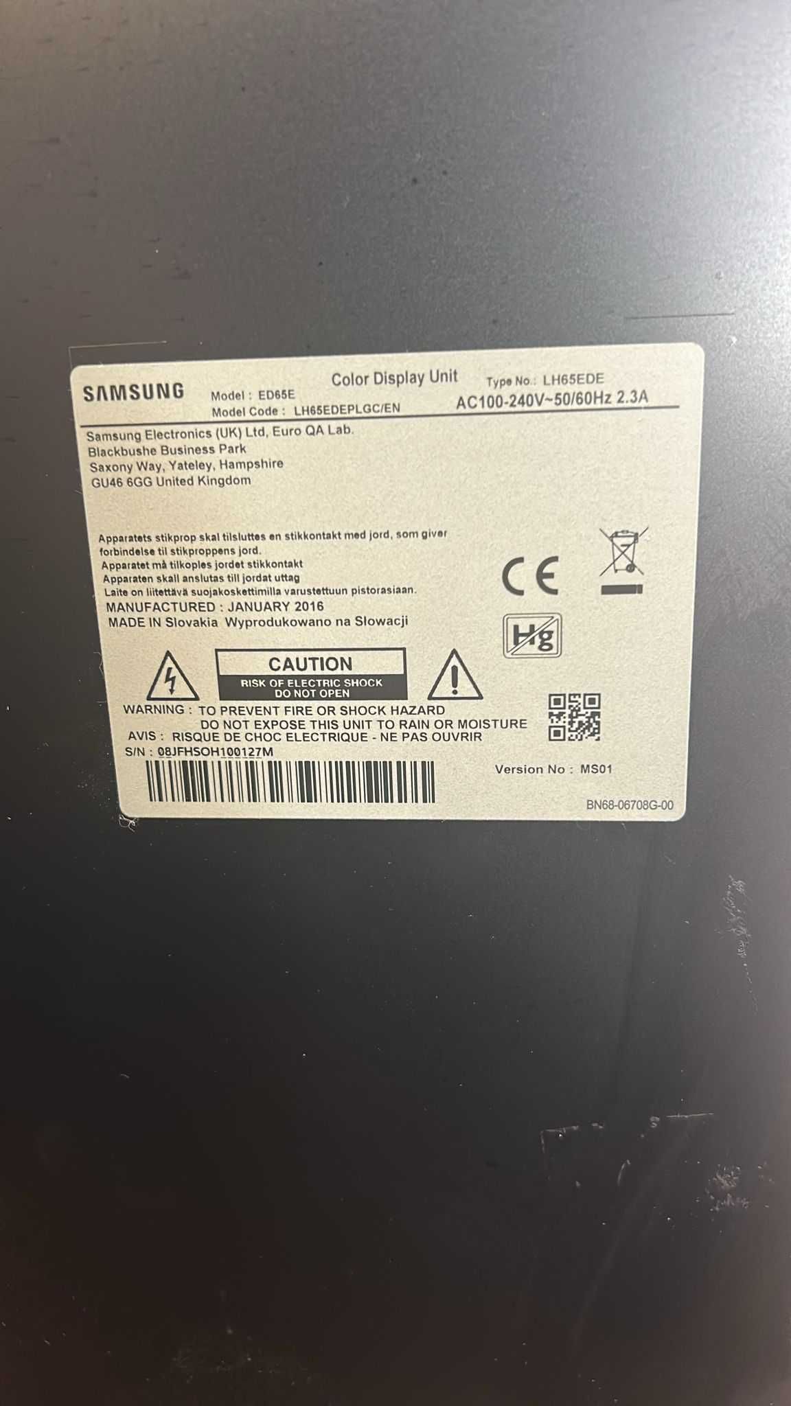 Monitor Interativo Touchscreen Samsung LH65EDE de 65 polegadas