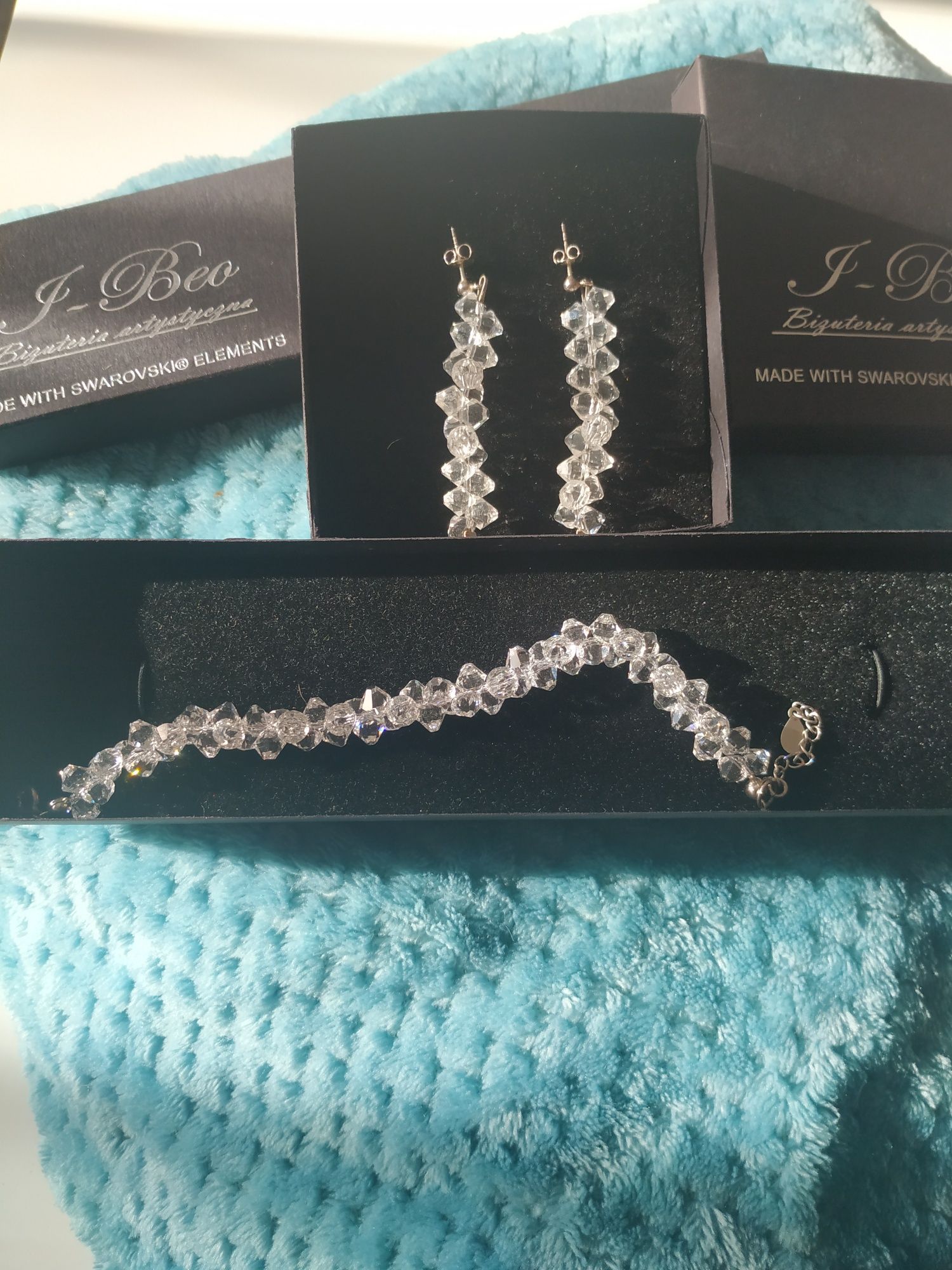 Biżuteria Swarovski, kolczyki + bransoletka