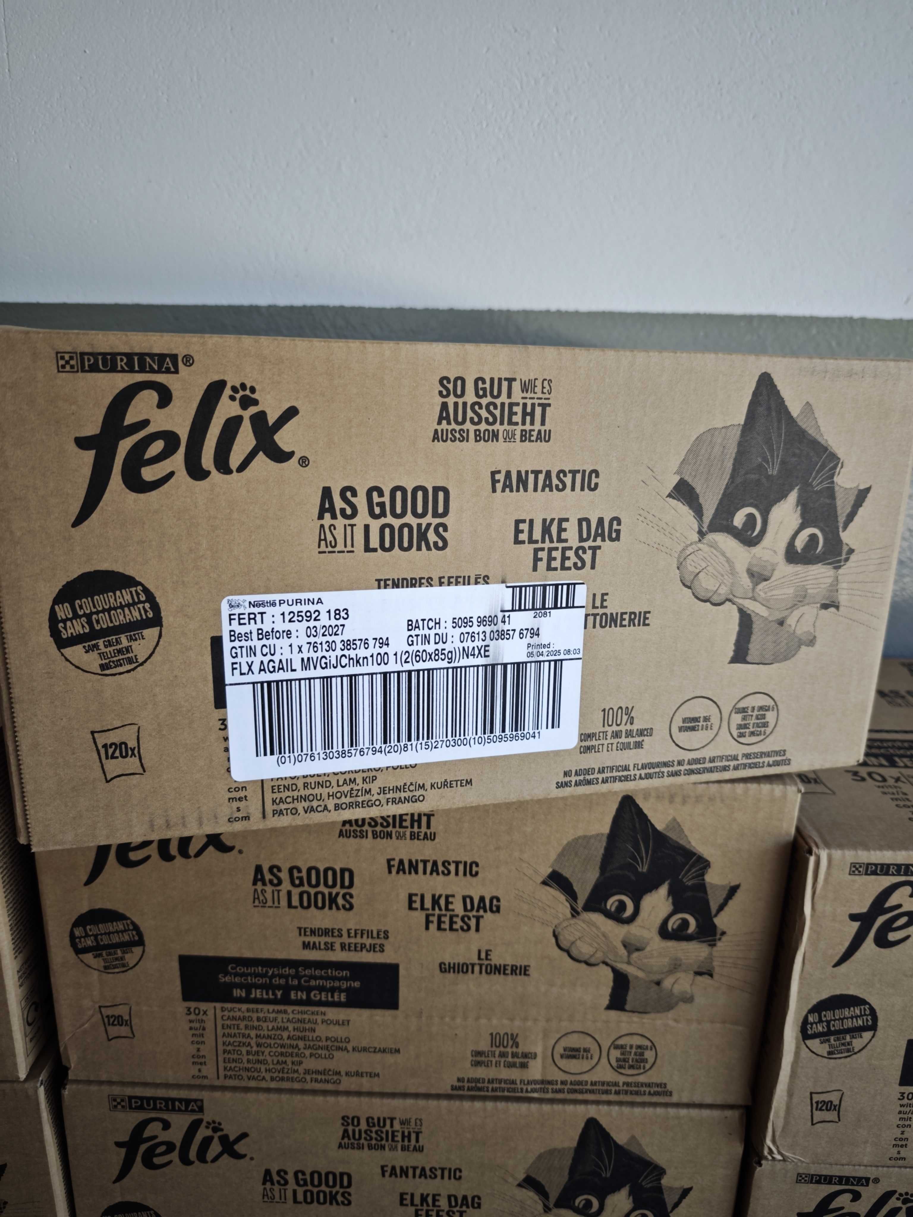 Niemiecki Felix 120 saszetek, każda 85g, mix smaków, długi termin