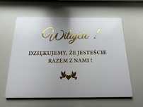 Tablica powitalna, plan stolow