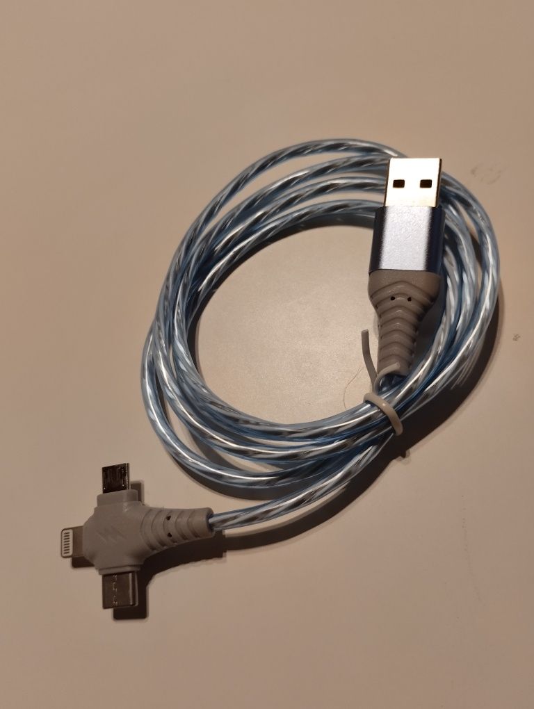 Kabel do telefonu USB typu 3 w 1, 1 m