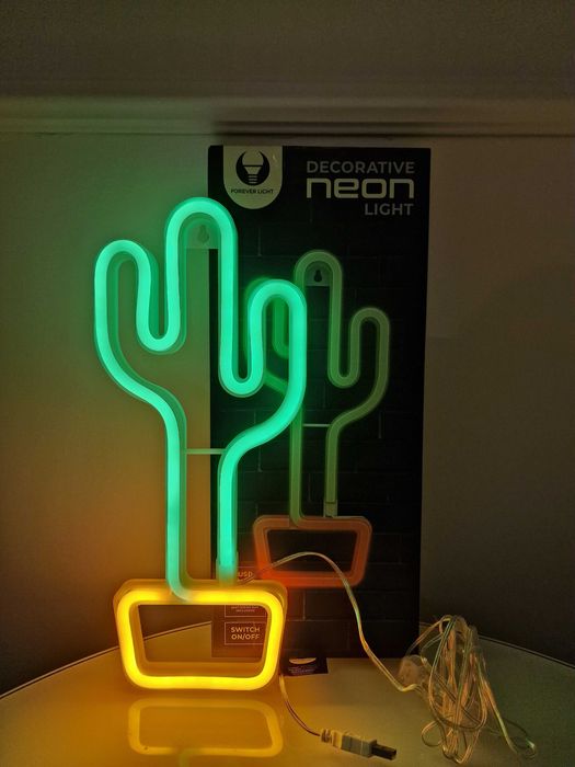 LED Neon Kaktus oświetlenie dekoracyjne