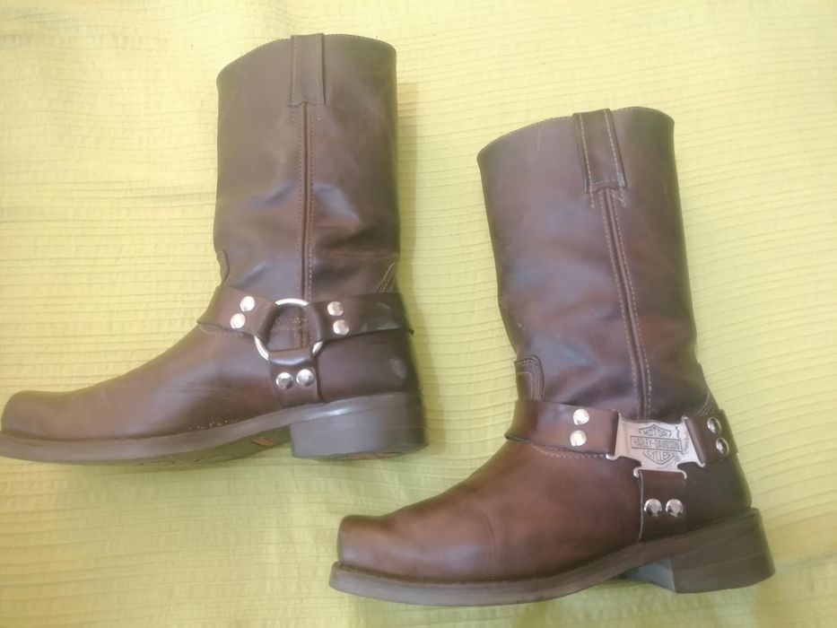 Botas motociclista Harley Davidson 44 couro originais como novas