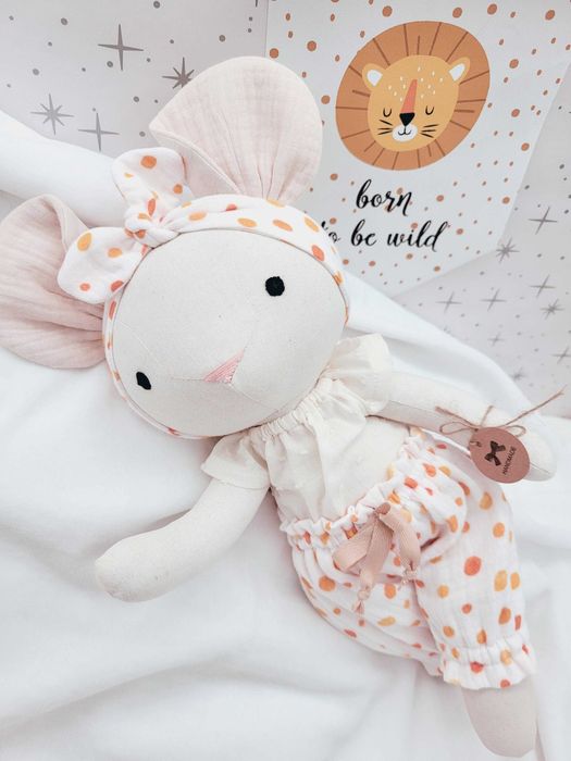 Lalka tilda szmacianka przytulanka Myszka  handmade 38cm rękodzieło