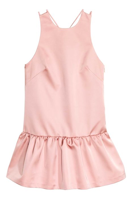 Sukienka różowa pudrowa satynowa H&M Gold r.S 36