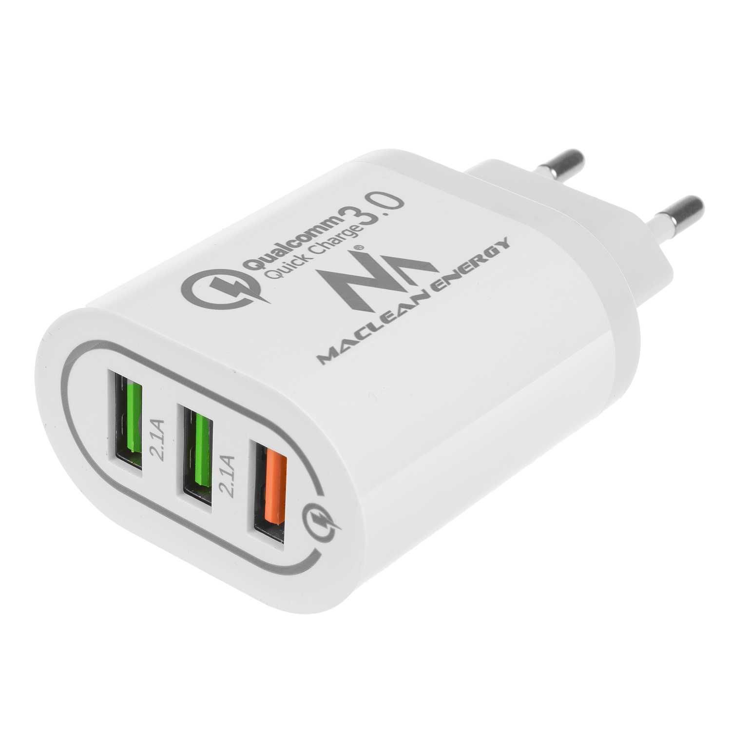 Szybka ładowarka sieciowa 3xUSB Quick Charge 3.0 Maclean MCE479 W