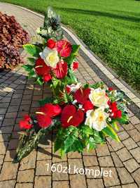 Komplet nagrobny kwiaty na grób cmentarz