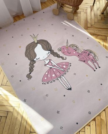 Детский ковёр с уникальным дизайном Принцесса и Единорог