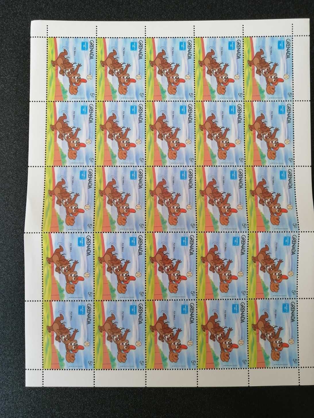 Disney Mickey Donald Pateta folhas completas selos de diversos países
