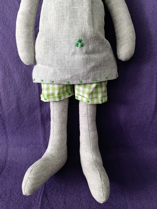 Зайчик Тільда ручної роботи, 38см, еко-матеріали