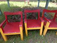 Krzesełka małe dziecięce drewniane prl