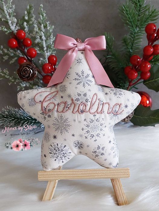 Estrela de Natal bordada - Personalizado