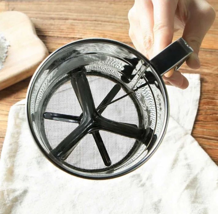 Кружка-сито з нержавіючої сталі для просіювання борошна