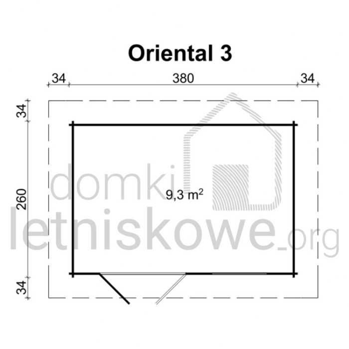 Drewniany domek z płaskim dachem Oriental 3 9,3 m2 ROD, PROMO, działka