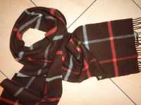 FRANGI Pure New Wool SCOTLAND brązowy w kratkę szal szalik męski