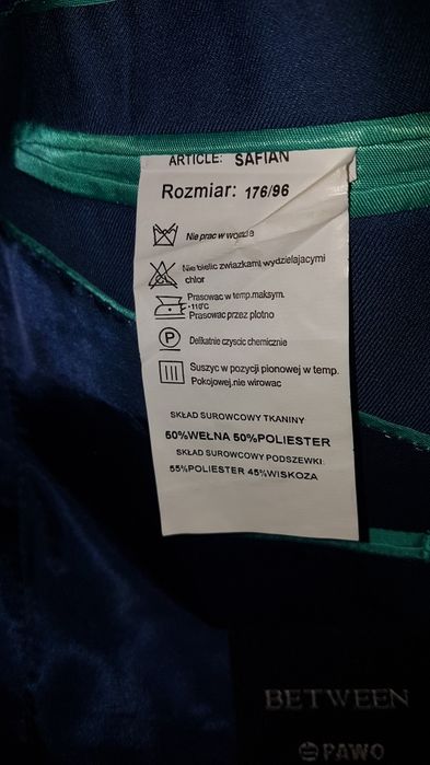 Garnitur męski PAWO niezniszczony piękny 176/96