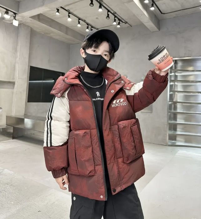 Зимова куртка пуховик на хлопчика р.152-158 зимняя куртка пуховик