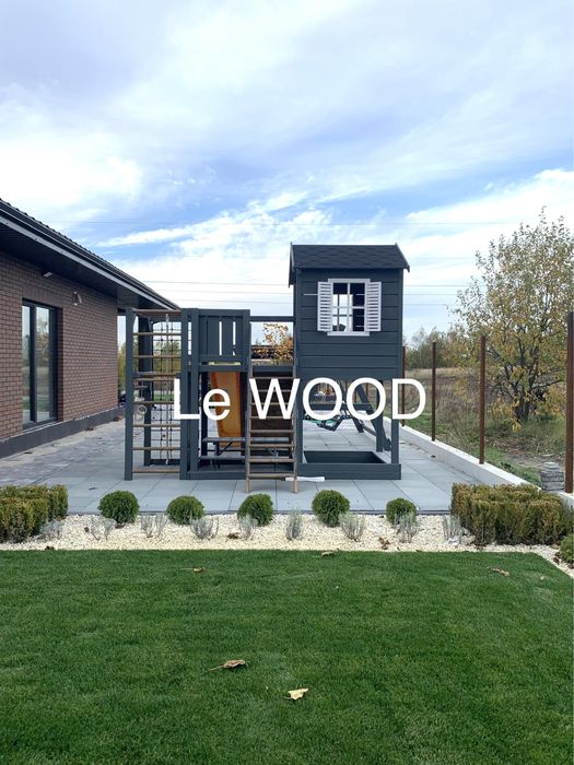 Майданчик дитячий. Комплекс. Будиночок. Гірка. Гойдалка. Столик.