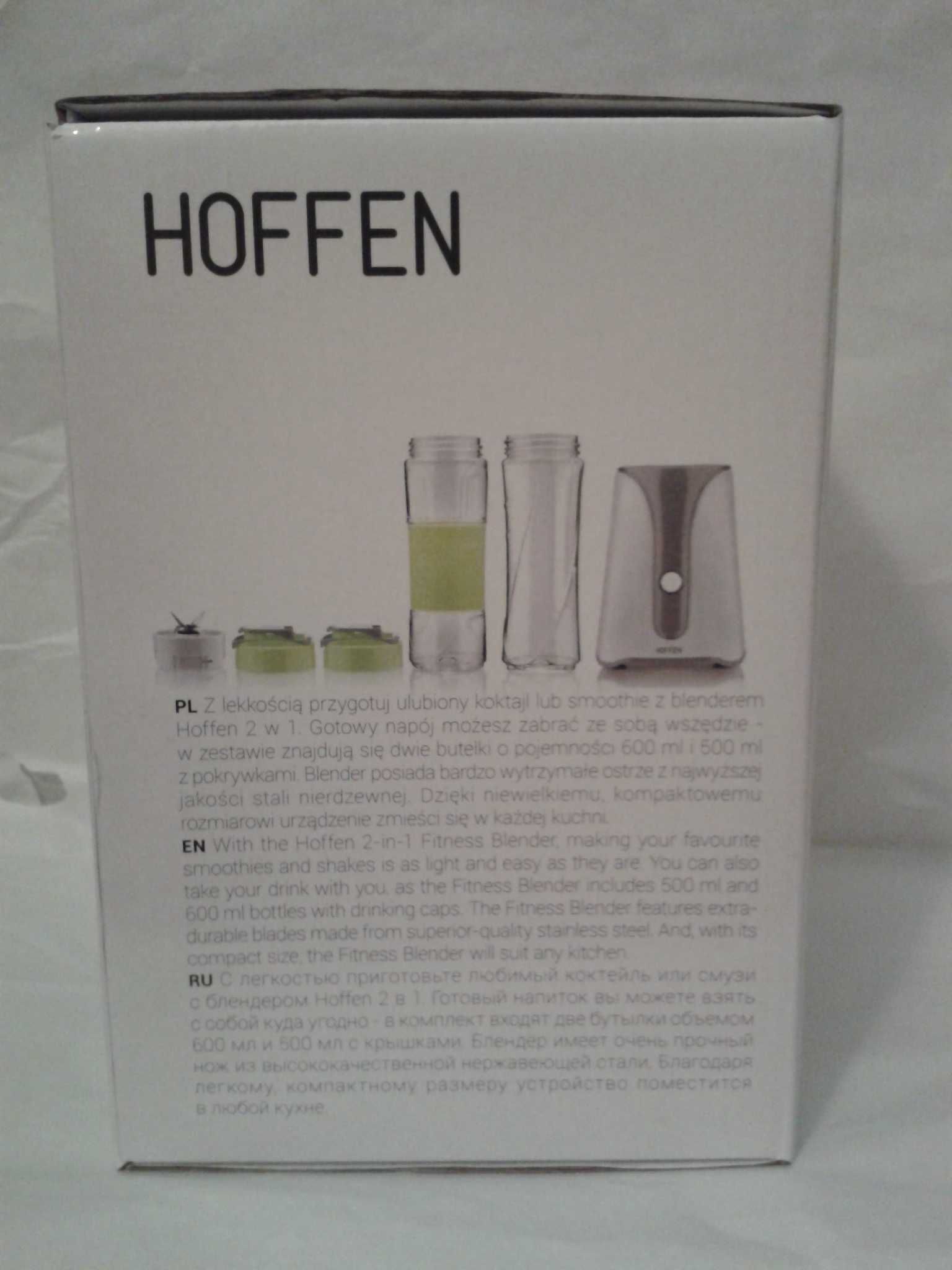 Hoffen BLENDER Fitness do smoothie 2w1 350W + 2 butelki 500ml i 600ml