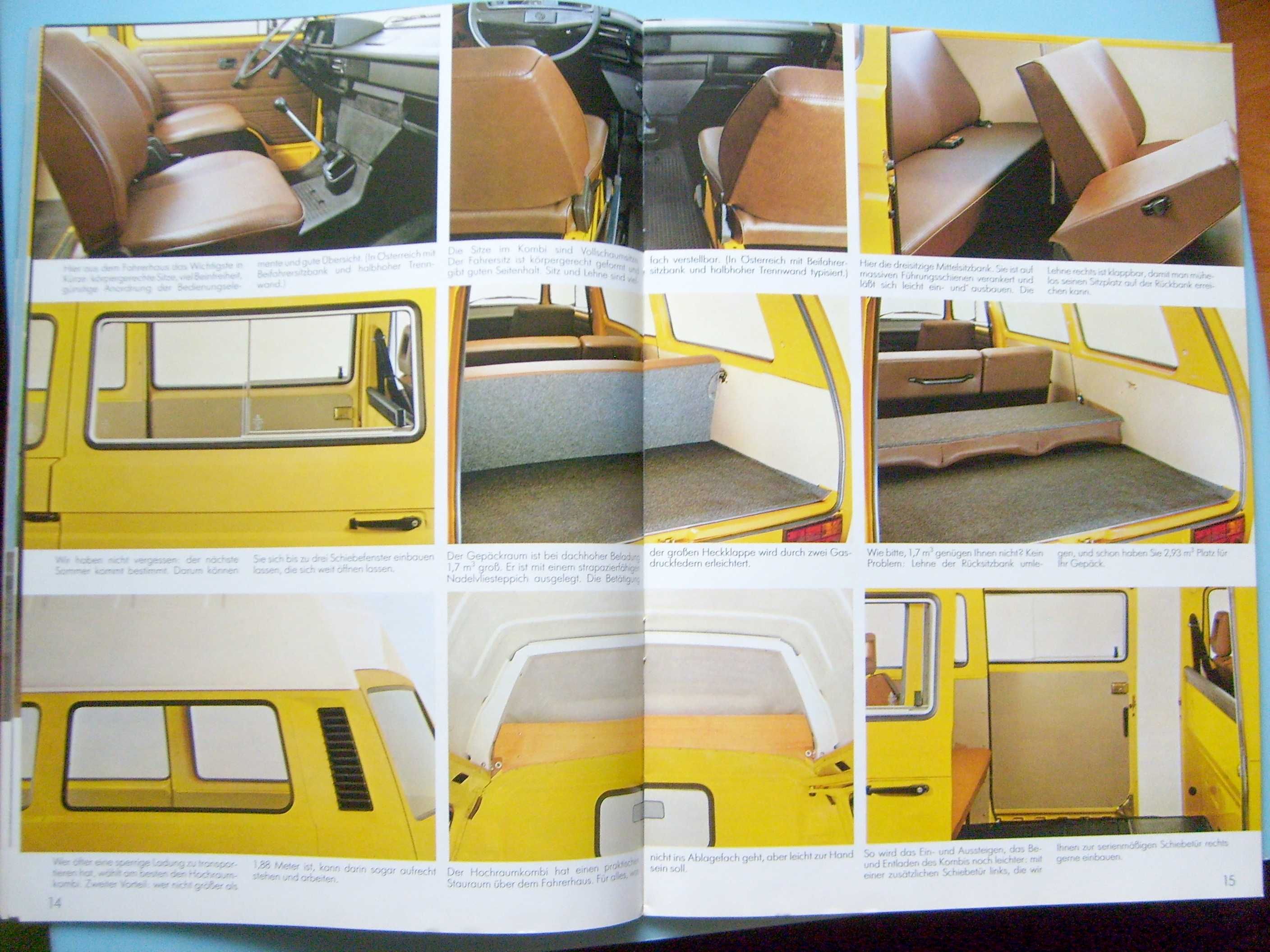 Volkswagen T3 '83 Transporter Bus Kombi Caravelle prospekt 42 str. BDB