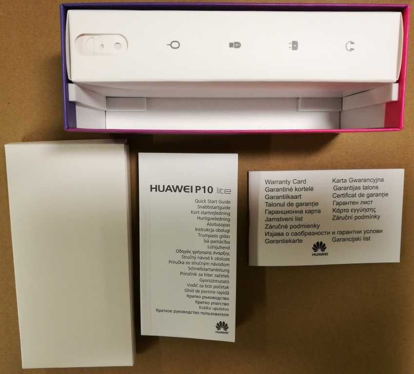 Pudełko od Huawei P10 Lite + Ładowarka +Kabel USB +kluczyk