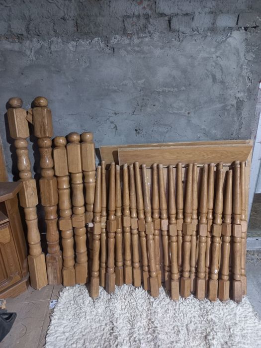 Schody dębowe nakładki 34sztuk balustrada