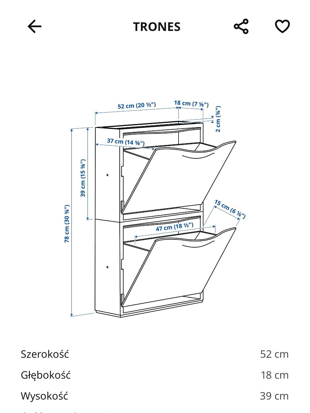 Ikea Trones szafka na buty